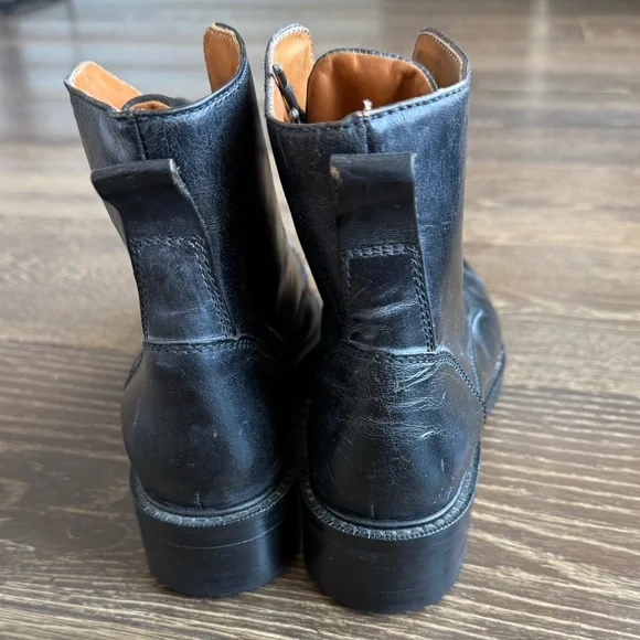 Cole Haan Black Leather Combat Boots - Picture 2 of 5